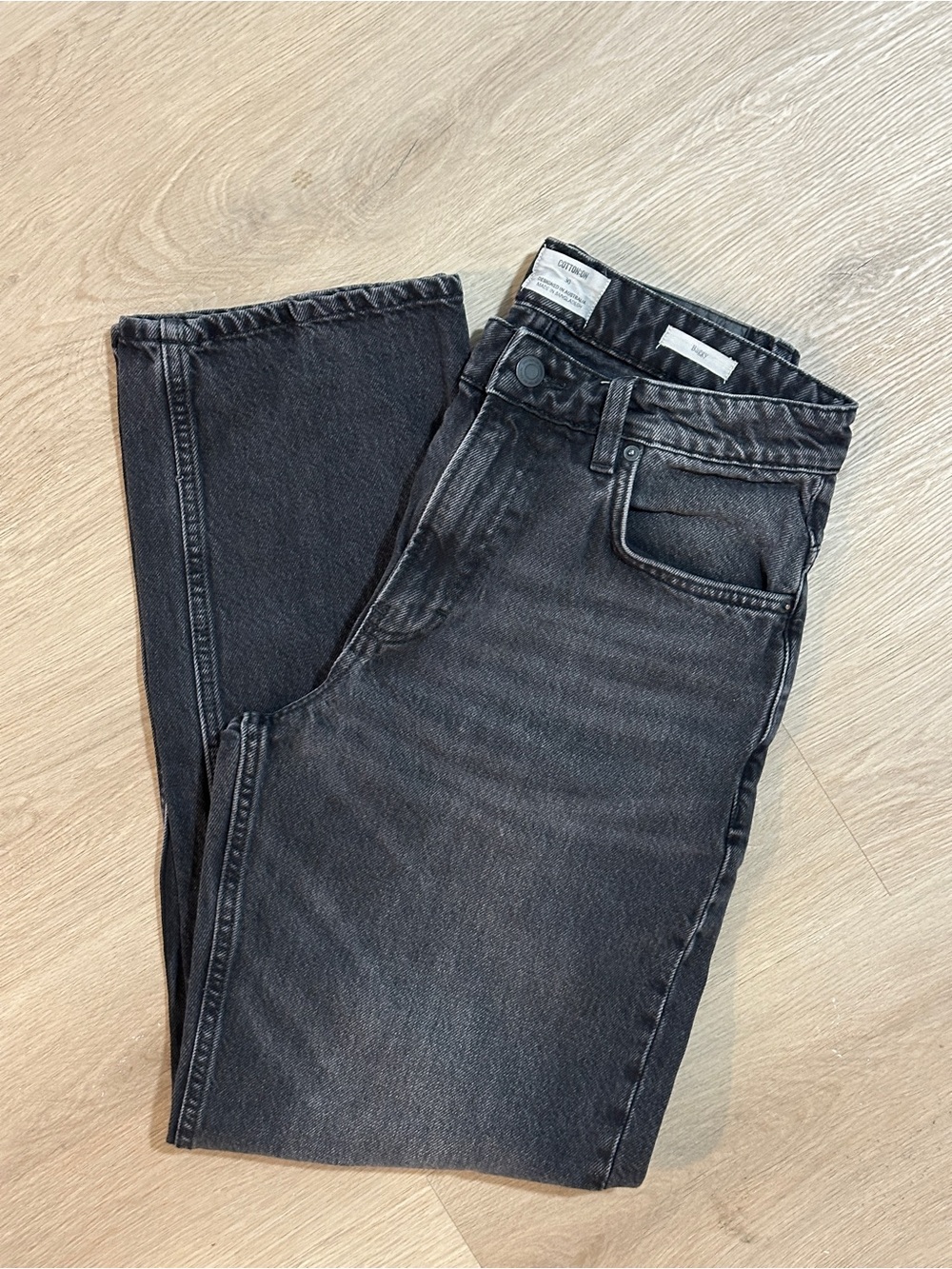 Cotton On Men's Washed Black Slim Straight Jeans